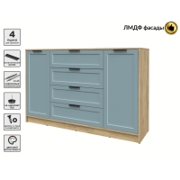 Тумба Тренд КТ-Т160 (Дуб золотой ЛДСП/ Океан ЛМДФ) Ш1600 В1020 Г451